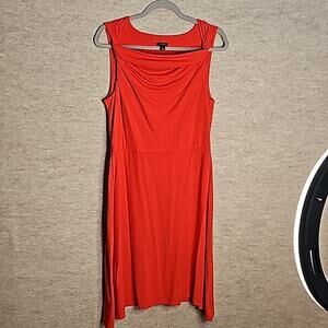Ann Taylor Poppy Red Sleeveless A Line Dress Large